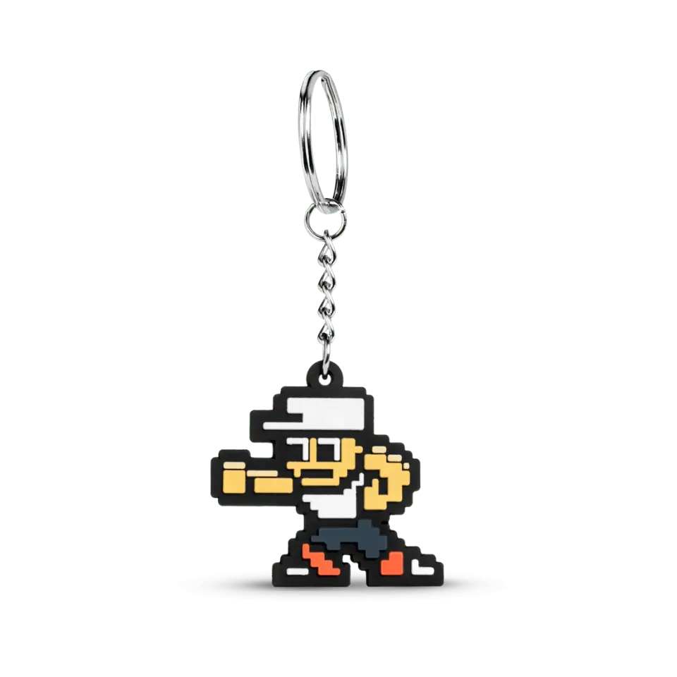 Retro Fighters Jab breloc cauciuc pixelat