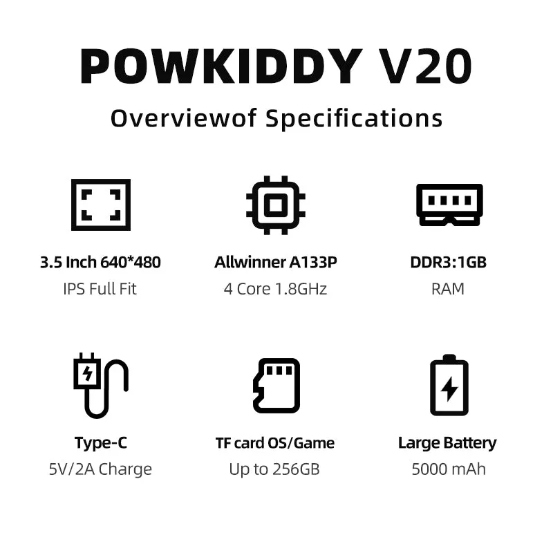 Powkiddy V20 consola portabila ecran 3,5 inch